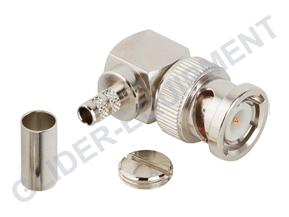 BNC male crimp coax connector right angle RG174 [CX-3004]